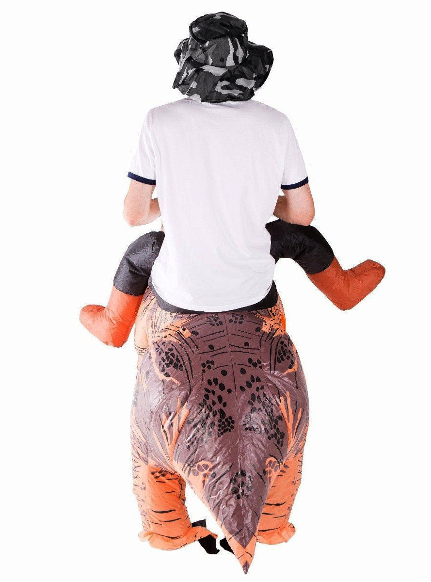 Inflatable Ride-On T-Rex Dinosaur Adults Costume - Back Image