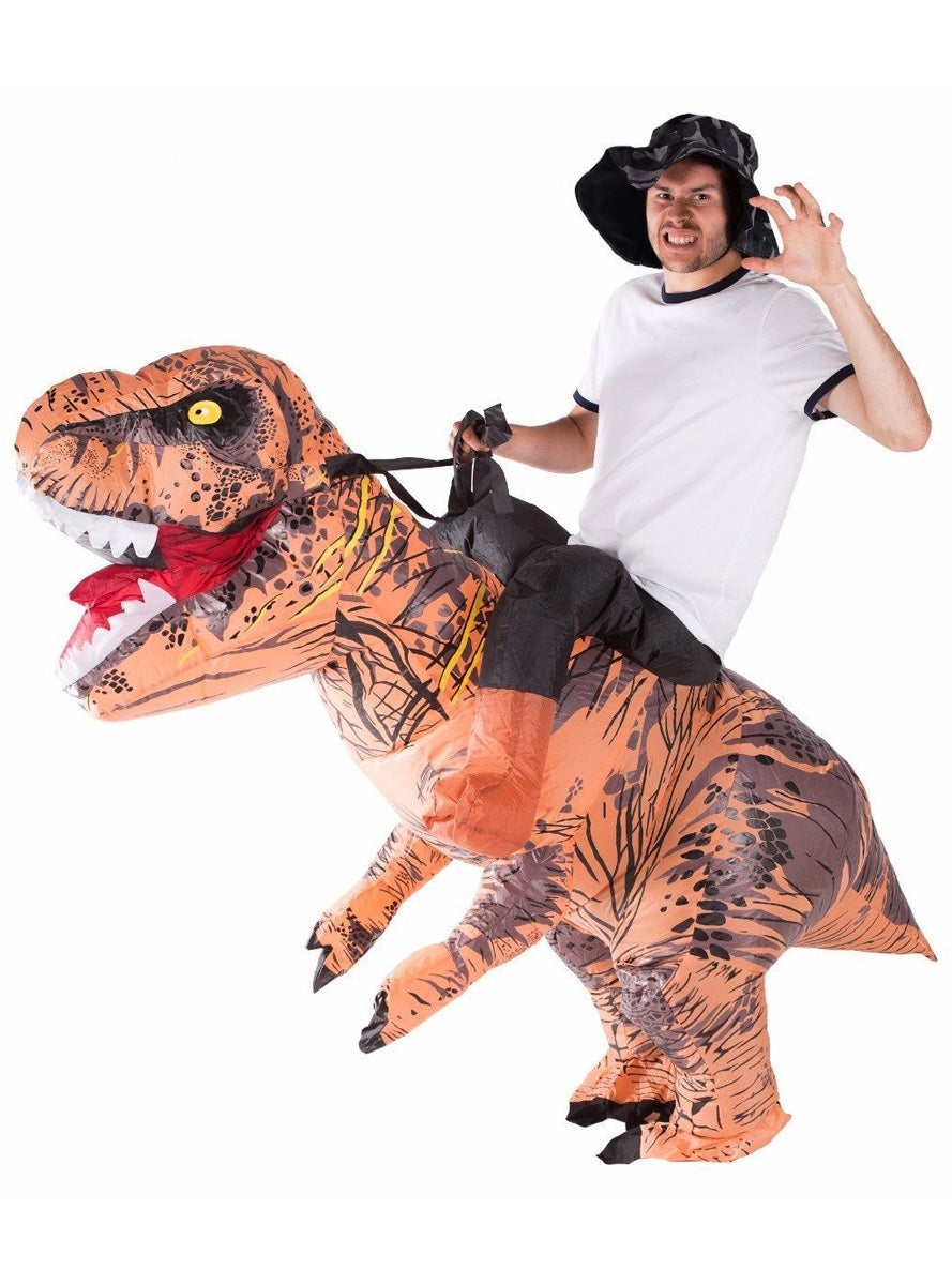 Inflatable Ride-On T-Rex Dinosaur Adults Costume - Main Image