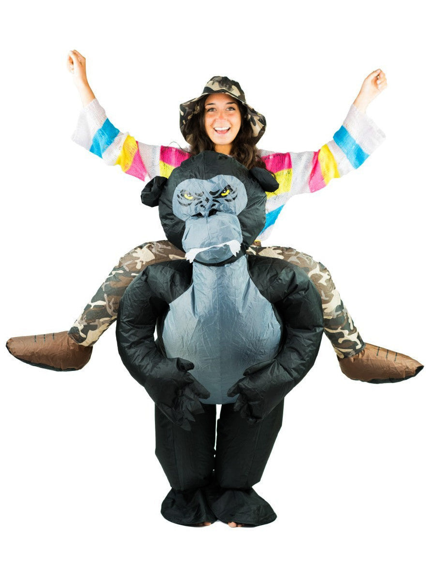 Inflatable Ride-On Adults Gorilla Costume - Alternative Image