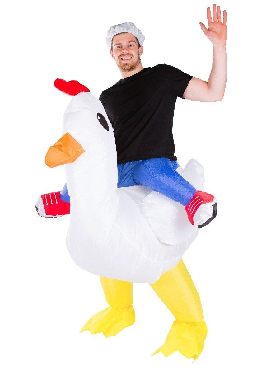 Inflatable Ride-On Chicken Adults Costume - Main Image
