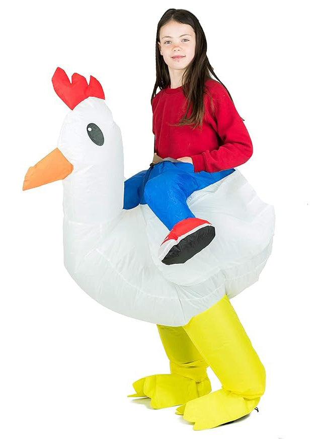 Inflatable Ride-On Chicken Kids Costume - Main Image