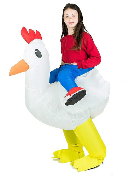 Inflatable Ride-On Chicken Kids Costume - Main Image