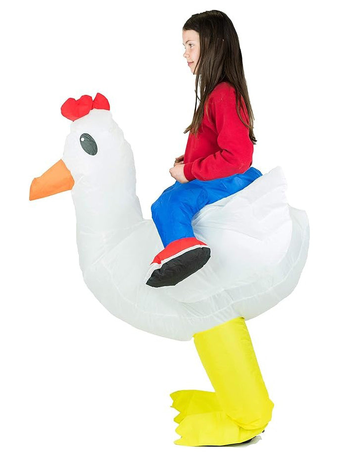 Inflatable Ride-On Chicken Kids Costume - Side Image