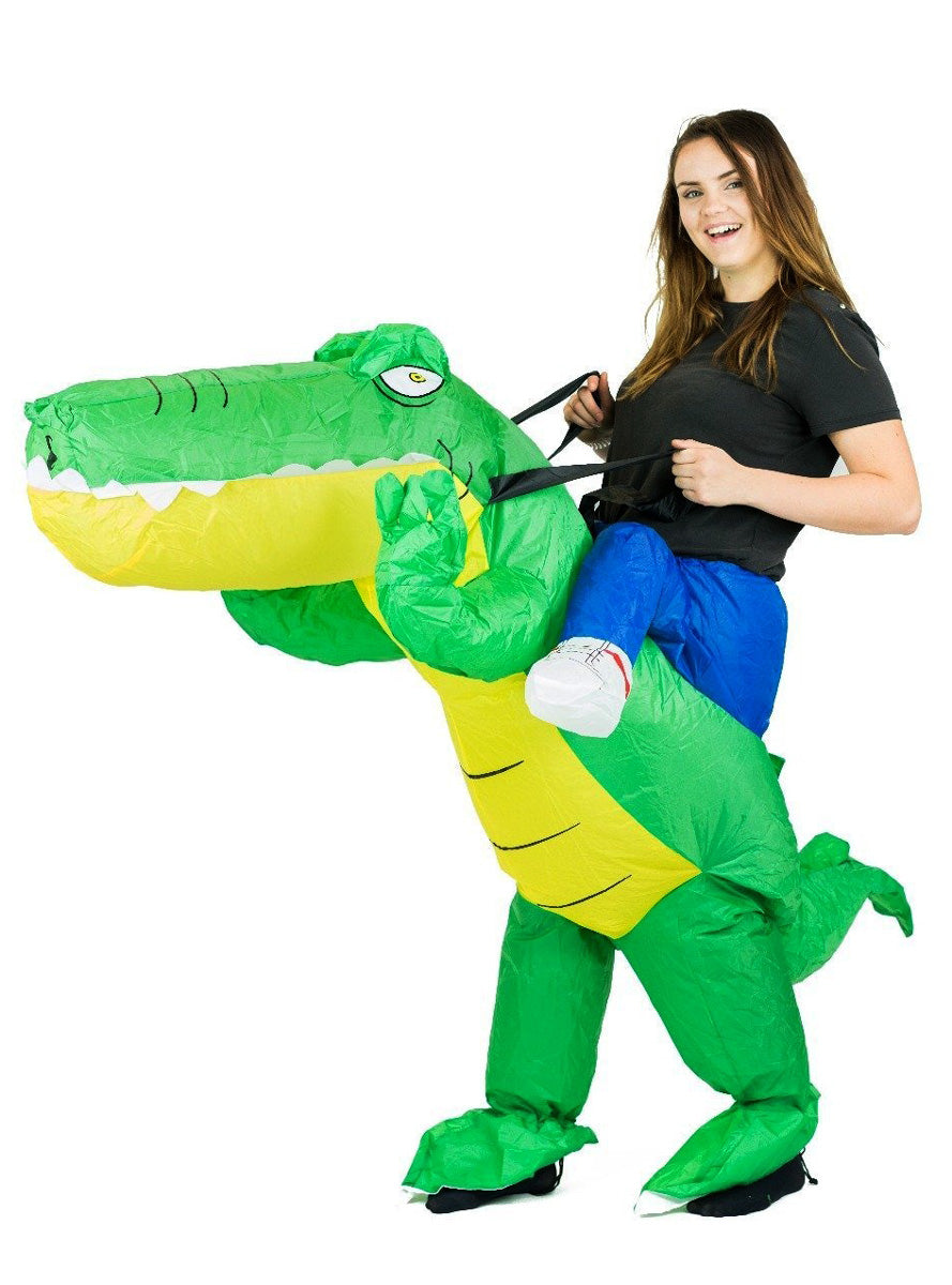 Inflatable Ride-On Crocodile Adults Costume - Alternative Image