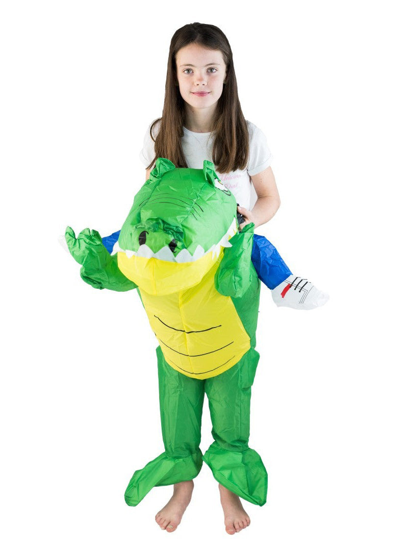 Inflatable Ride-On Crocodile Kids Costume - Alternative Image