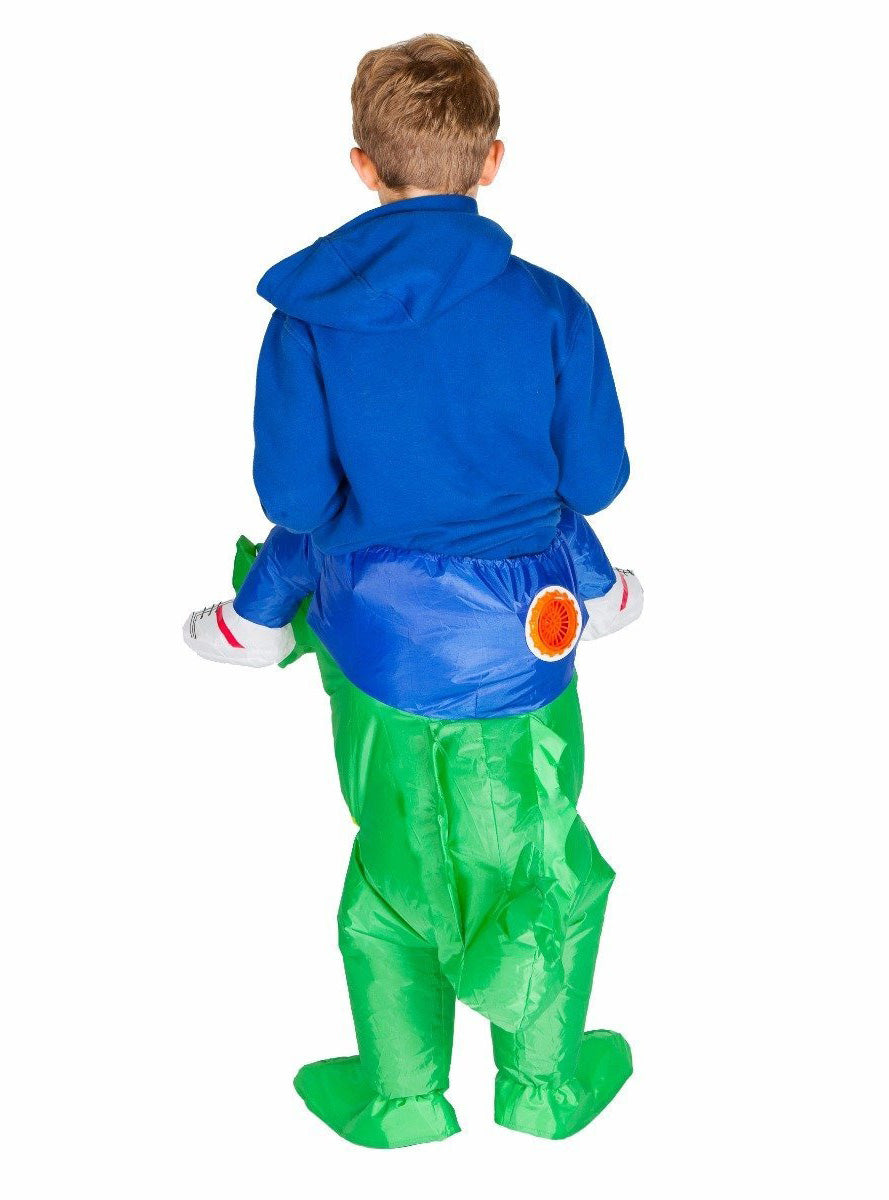 Inflatable Ride-On Crocodile Kids Costume - Back Image