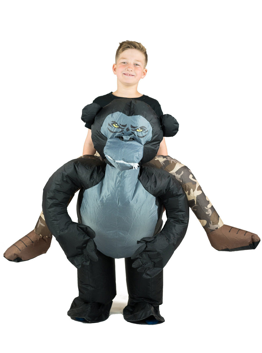 Inflatable Ride-On Gorilla Kids Costume - Front Image