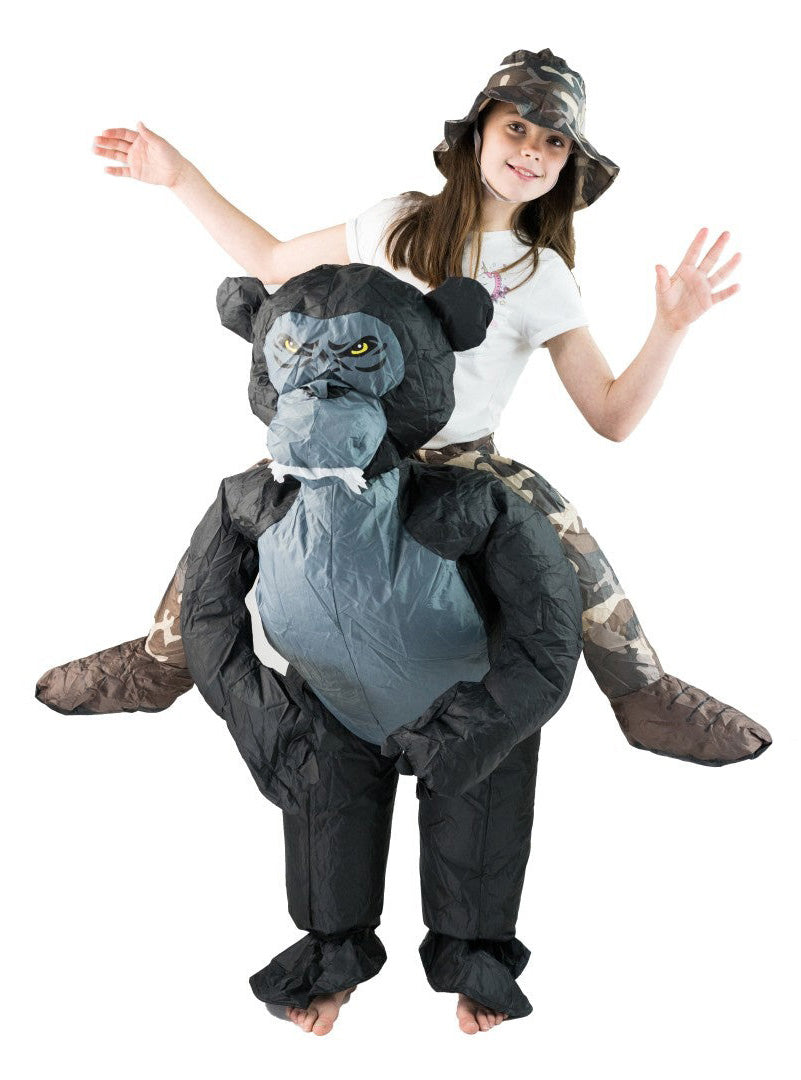 Inflatable Ride-On Gorilla Kids Costume - Main Image