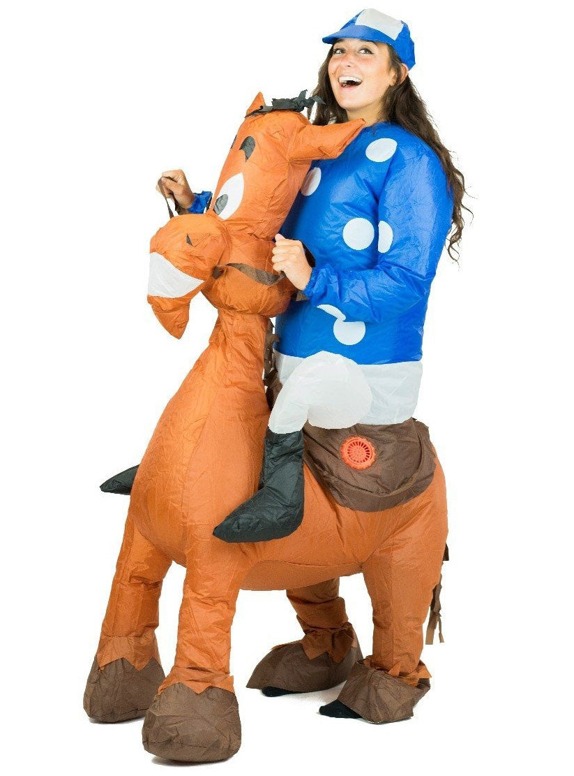 Inflatable Ride-On Jockey Adults Costume - Alternative Image