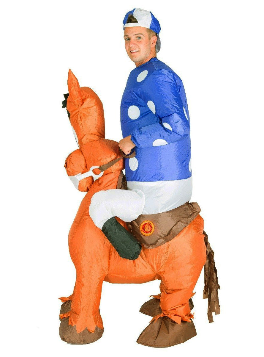 Inflatable Ride-On Jockey Adults Costume - Side Image