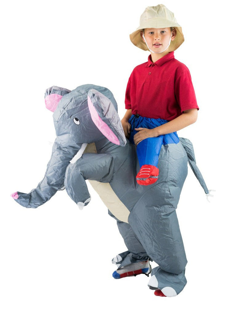 Inflatable Ride-On Kids Elephant Costume - Alternative Side Image