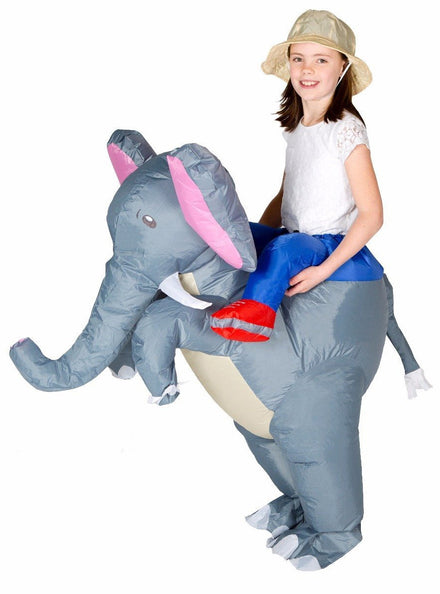 Inflatable Ride-On Kids Elephant Costume - Main Image