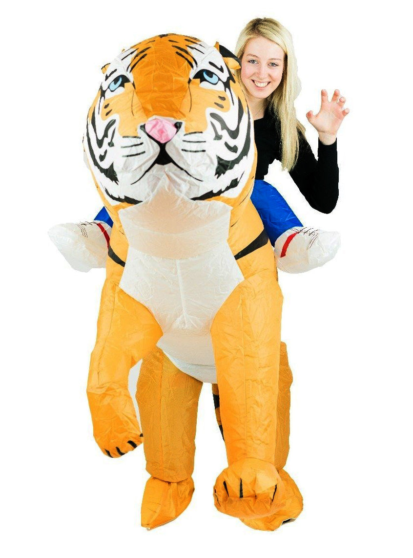 Inflatable Ride-On Tiger Adults Costume - Alternative Image