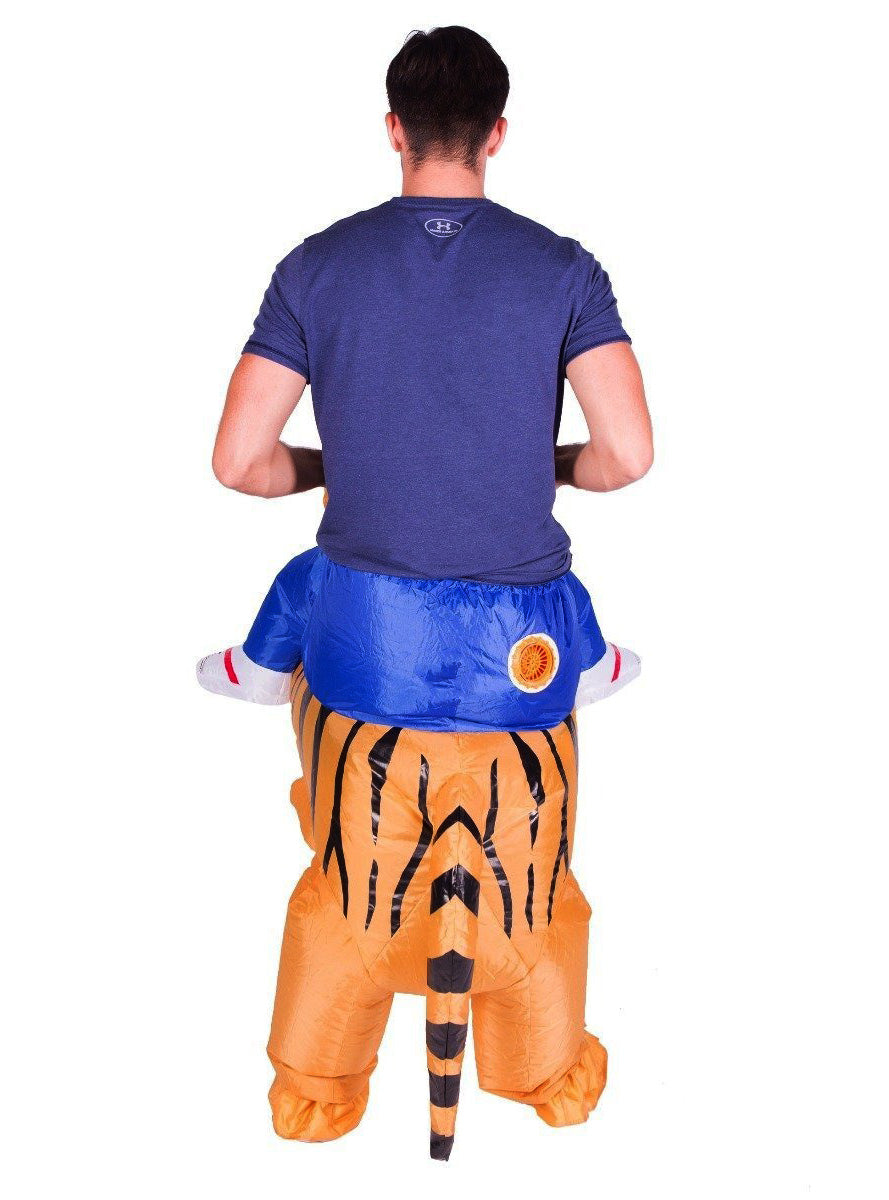 Inflatable Ride-On Tiger Adults Costume - Back Image