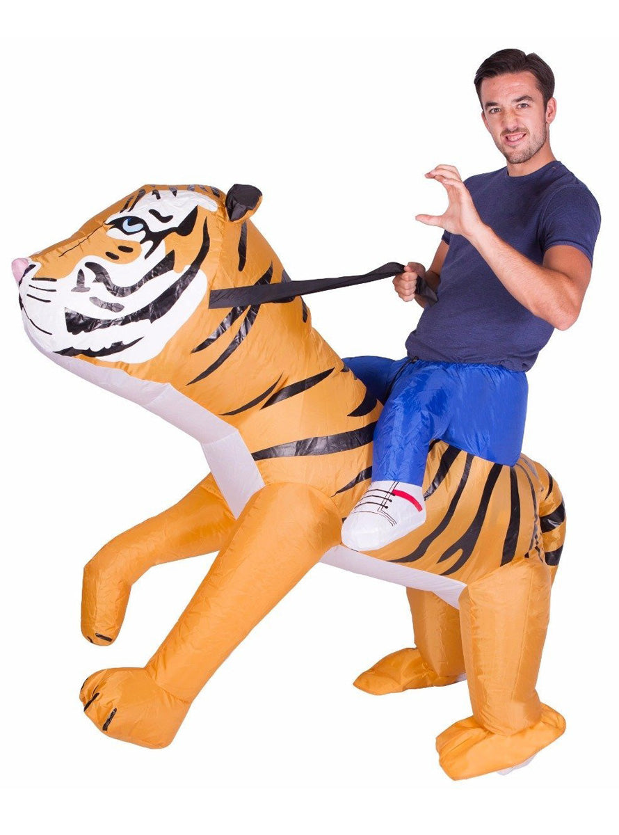 Inflatable Ride-On Tiger Adults Costume - Main Image