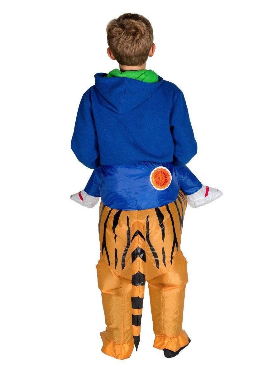 Inflatable Ride-On Tiger Kids Costume - Back Image
