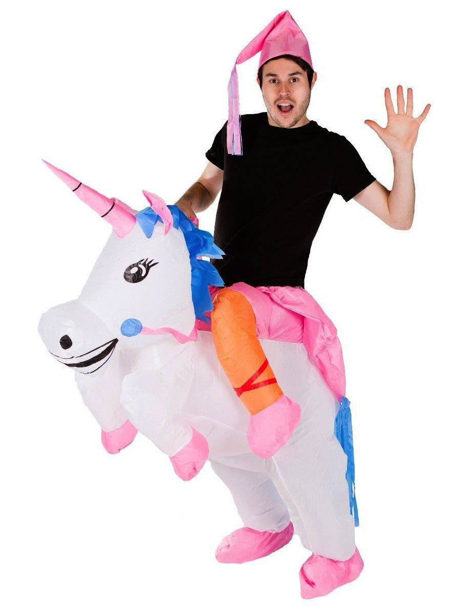 Inflatable Ride-On Unicorn Adults Costume - Alternative Image