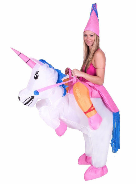 Inflatable Ride-On Unicorn Adults Costume - Main Image