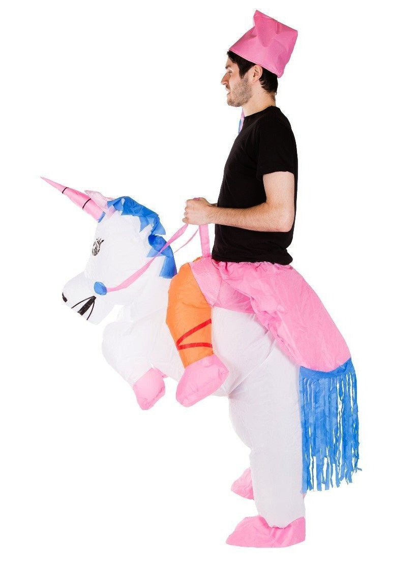 Inflatable Ride-On Unicorn Adults Costume - Side Image