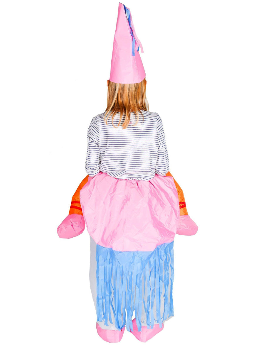 Inflatable Ride-On Unicorn Kids Costume - Back Image