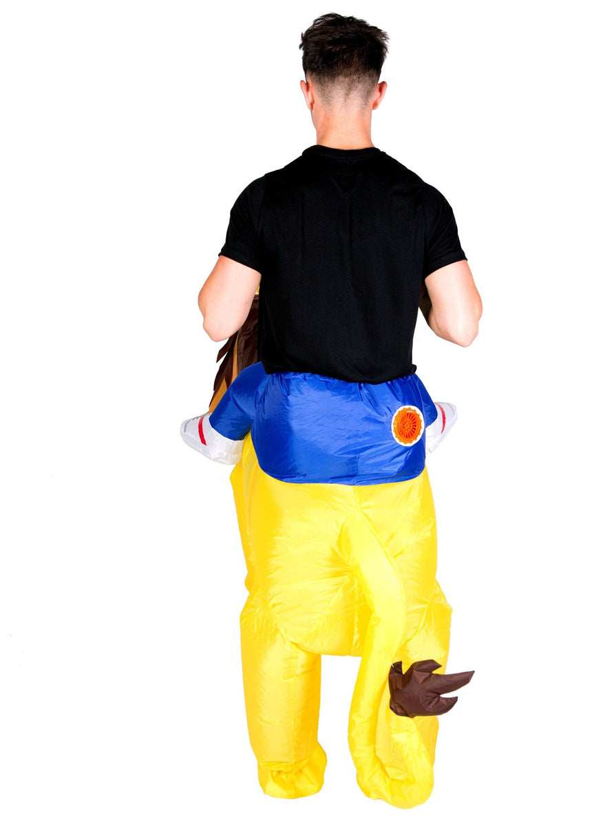 Inflatable Ride-On Yellow Lion Adults Costume - Back Image