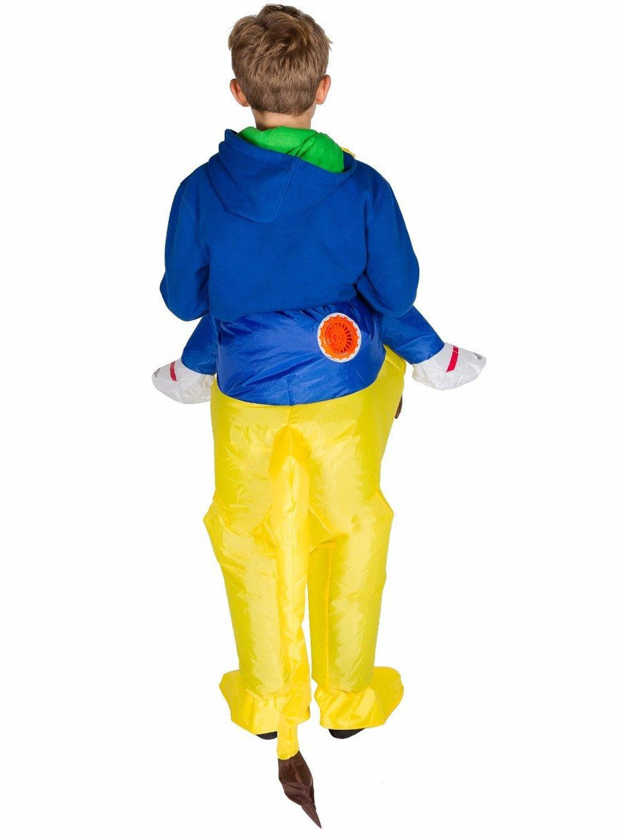 Inflatable Ride-On Yellow Lion Kids Costume - Back Image