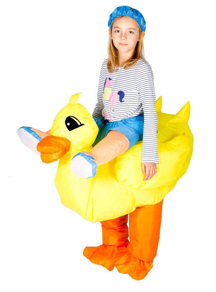 Inflatable Ride-On Yellow Rubber Ducky Kids Costume - Main Image