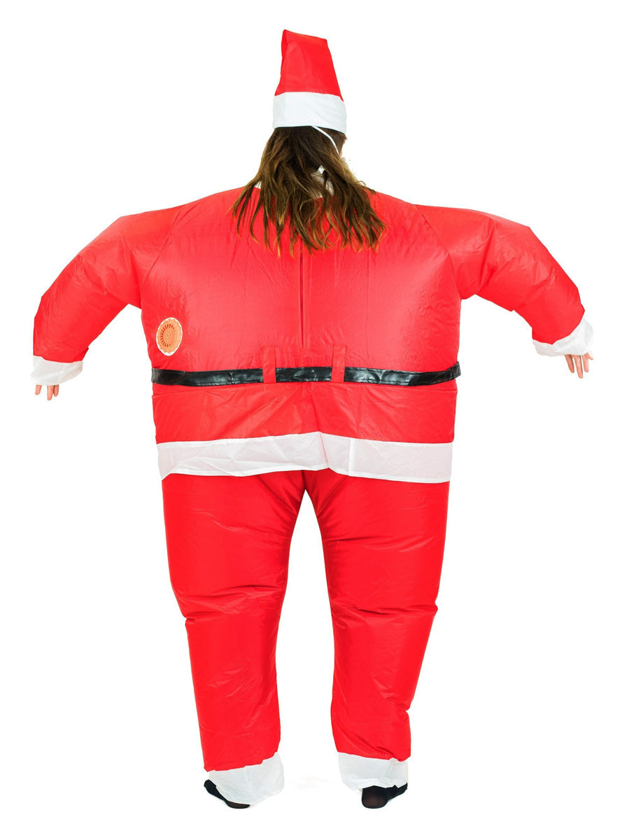 Inflatable Santa Adults Novelty Christmas Costume - Back Image