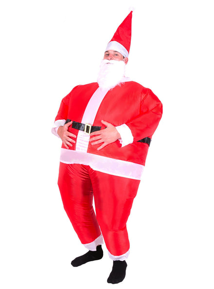 Inflatable Santa Adults Novelty Christmas Costume - Main Image