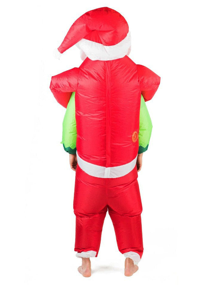 Inflatable Santa and Elf Adults Lift Me Up Christmas Costume - Back Image