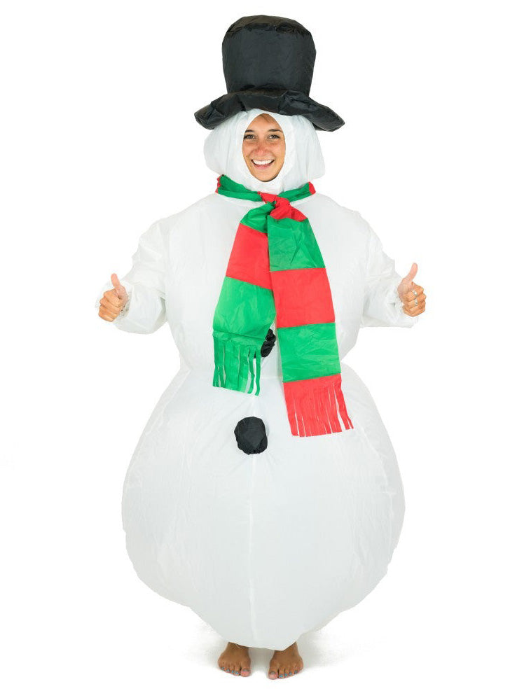 Inflatable Snowman Adults Christmas Costume - Alternative Image