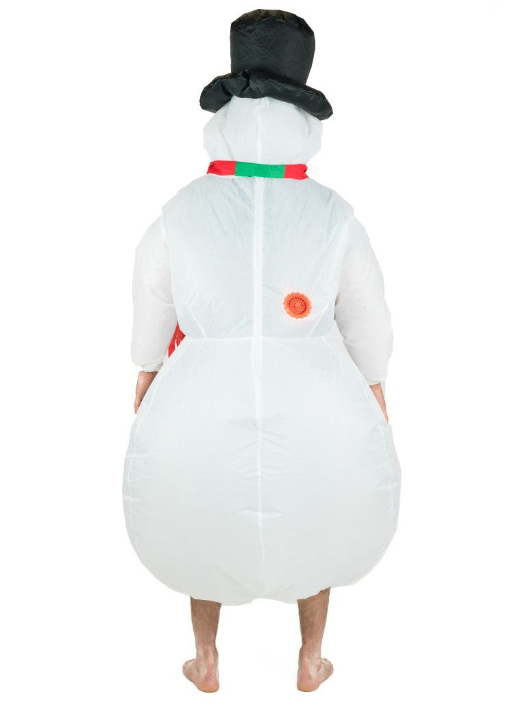 Inflatable Snowman Adults Christmas Costume - Back Image