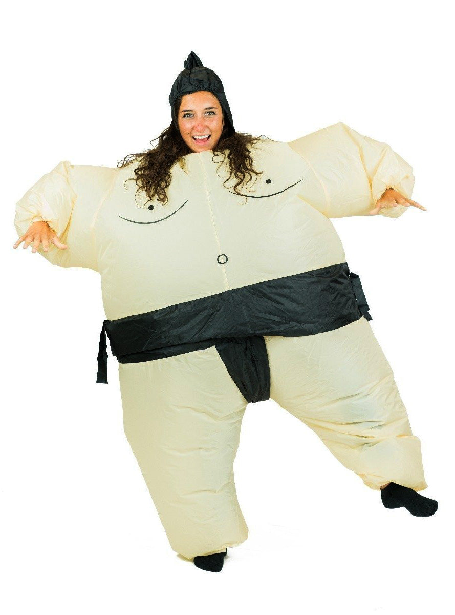 Inflatable Sumo Wrestler Novelty Adults Costume - Alternative Image