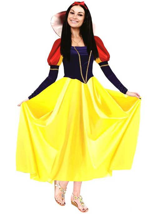 Women's Long Snow White Fairytale Dress Up Costume