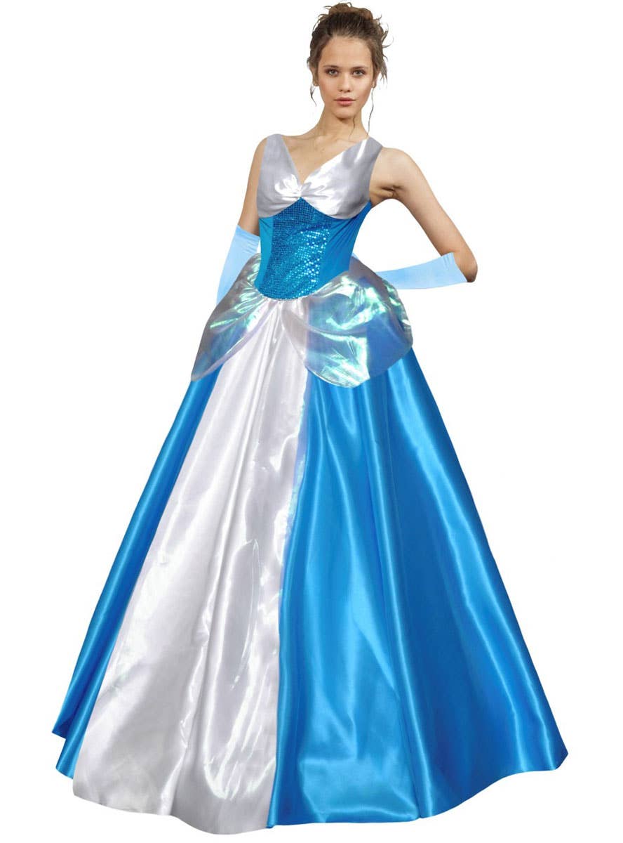 Womens Blue Cinderella Dress Up Costume