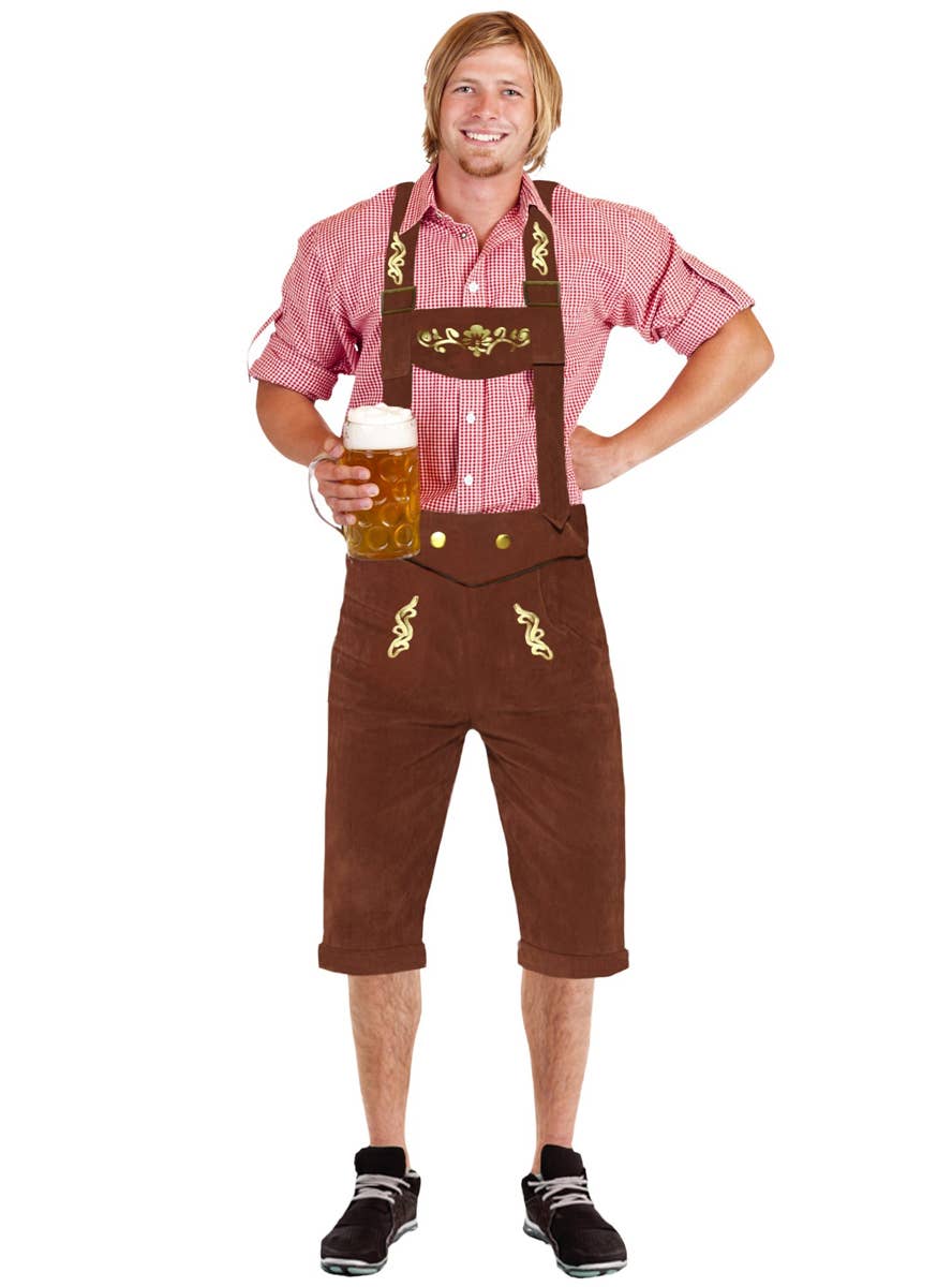 Mens Red Bavarian Beer Man Oktoberfest Costume Lederhosen Costume — free download