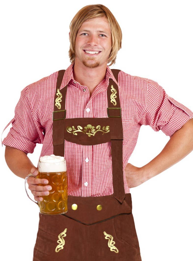 Mens Red Bavarian Beer Man Oktoberfest Costume