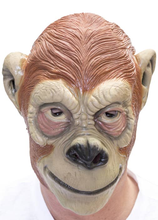 Brown Latex Over the Head Costume Party Mask for Adult's - Main Image