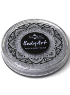 Professional Quality Metallic Silver Face and Body Makeup - front Image