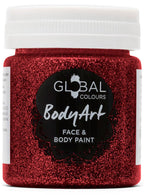 Holographic Red Glitter Gel Face and Body Fancy Dress Costume Makeup
