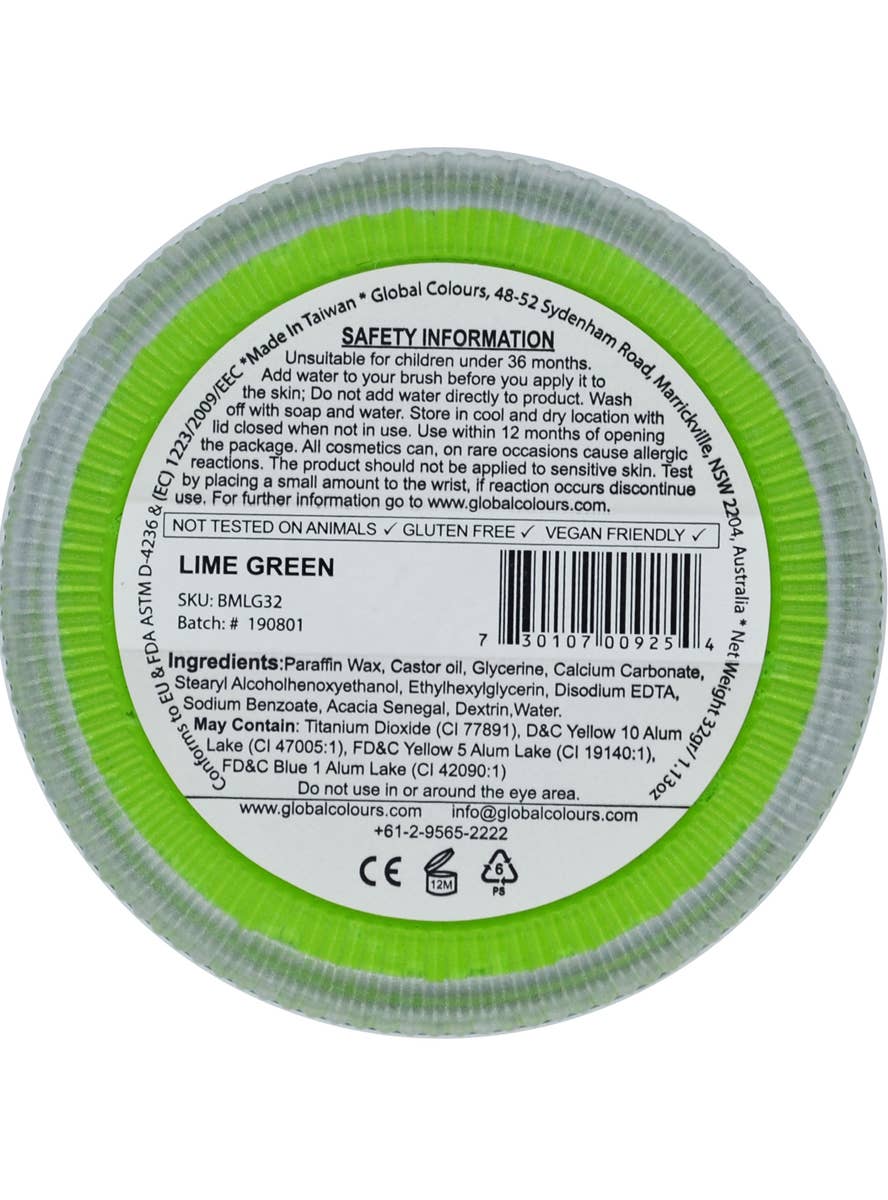 Lime Green Powder Cake Makeup - Back Image