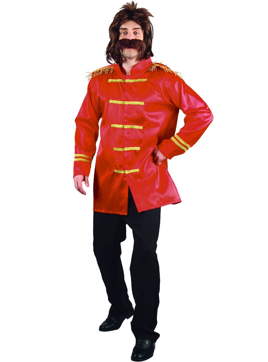 Pappers Facket Sgt Peppers Mens Red Costume | 1960s Beatles Red Mens Costume Jacket