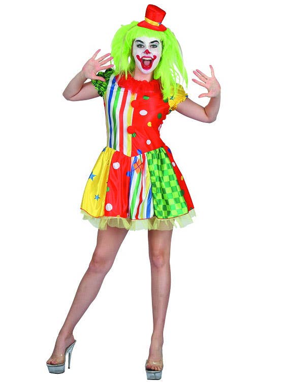 Bright Coloured Womens Circus Clown Costume | Womens Clown Costume Bright Coloured Womens Circus Clown Costume | Womens Clown Costume