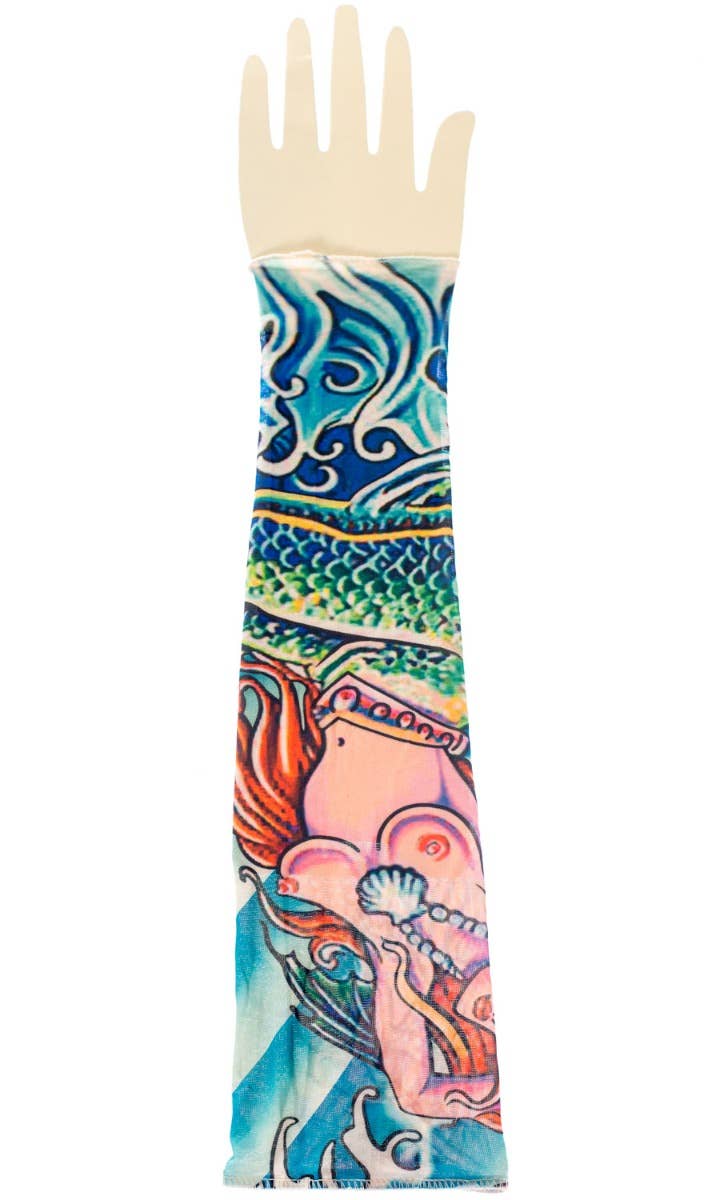 Adult's Sailor Fake Mermaid Tattoo Costume Sleeve Accessory Main Image