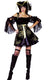 Black and Gold Women's Pirate Costume Front View