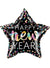 Image of Iridescent Confetti Black Star Happy New Year 50cm Foil Balloon