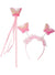 Image of Iridescent Pink Girls Butterfly Wand and Headband Set