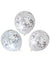 Image of Iridescent Silver Foil Confetti Filled 3 Pack 30cm Latex Balloons