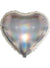 Image of Heart Shaped Iridescent Silver 45cm Foil Balloon