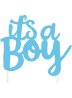 Image of It's A Boy Blue Baby Shower Cake Topper